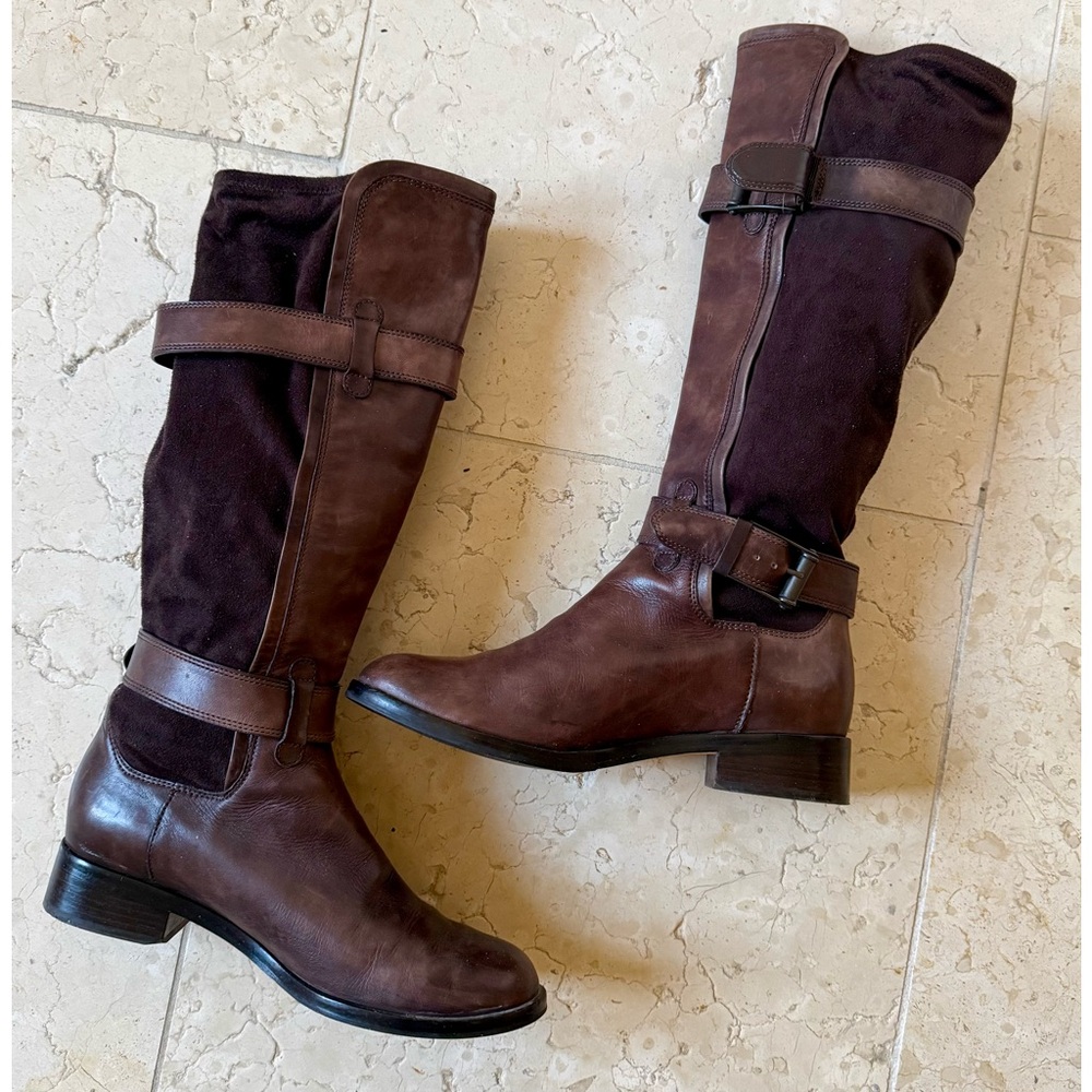Cole Haan Air Whitley Buckle Strap Riding Boot, Brown, 9.5